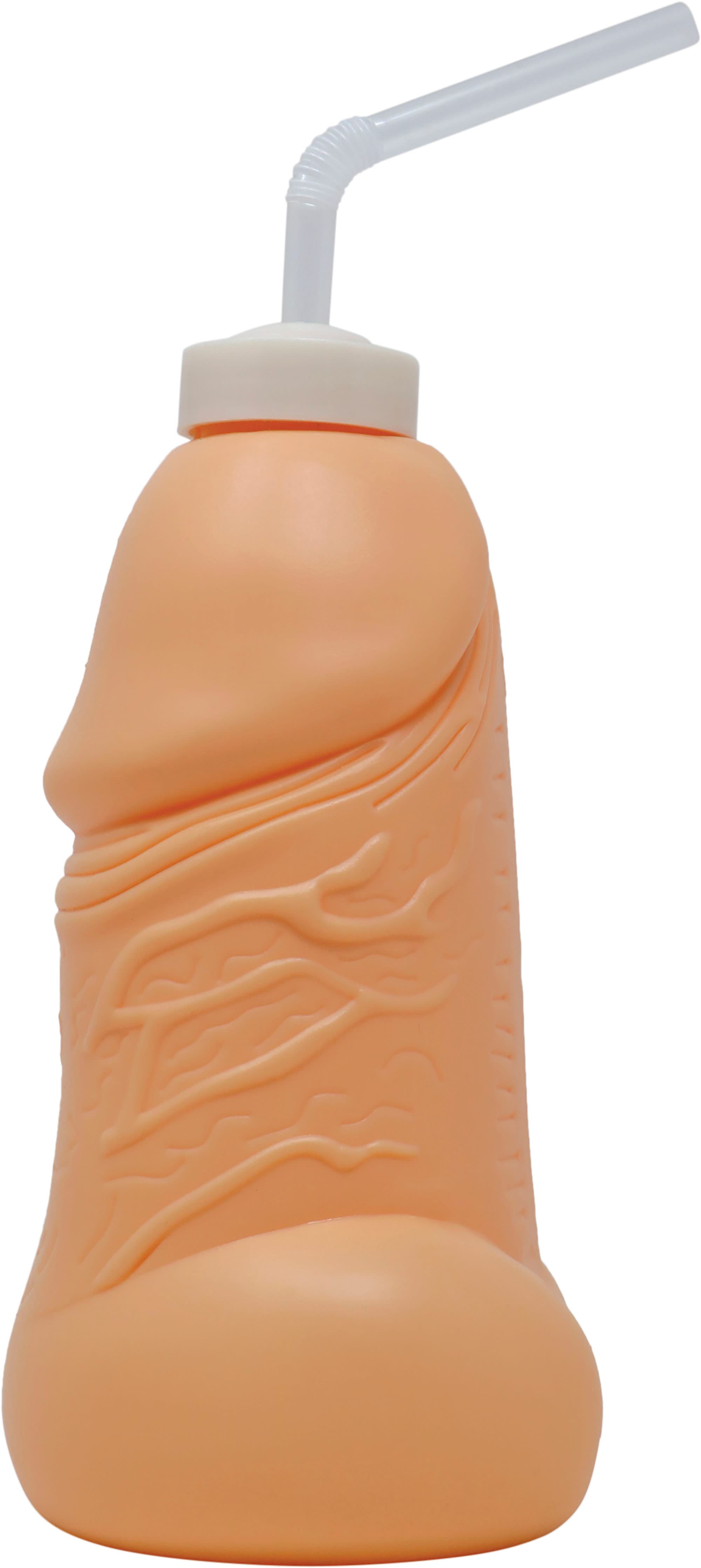 Penisflaske med sugerør, PVC, 15 cm