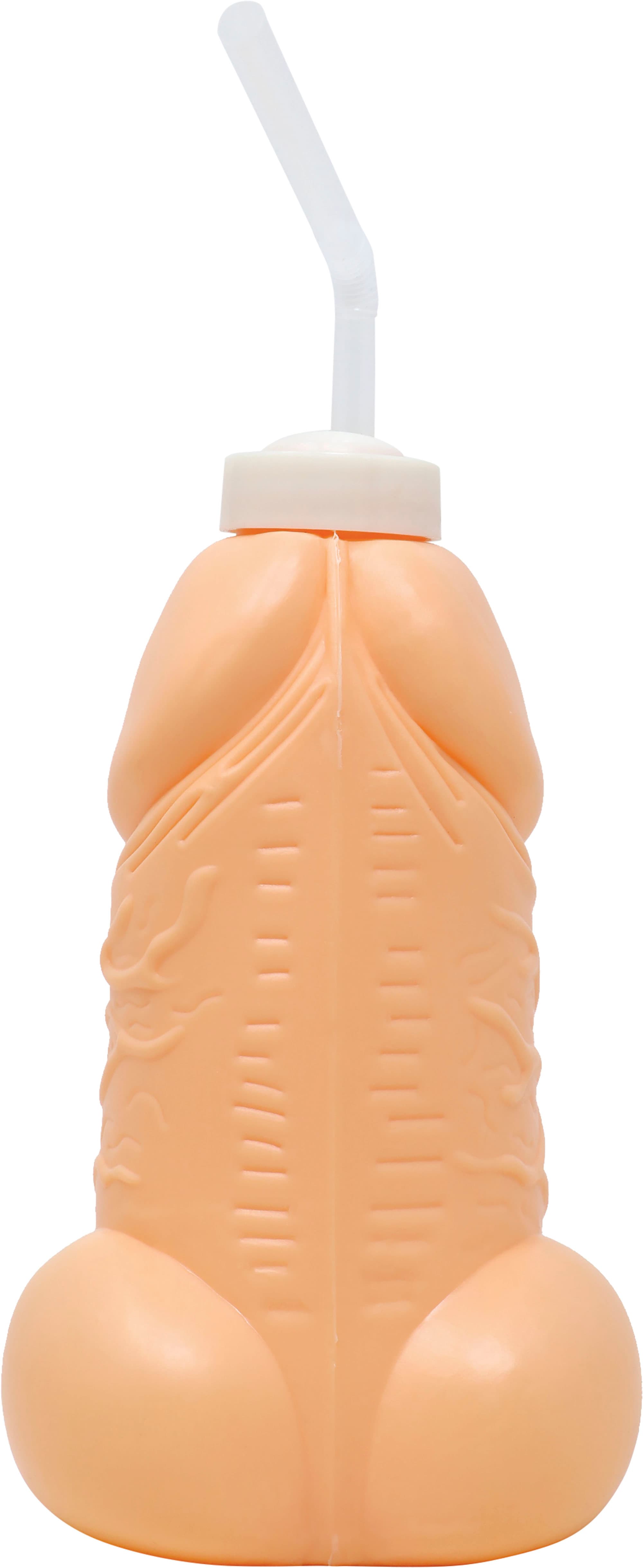 Penisflaske med sugerør, PVC, 15 cm