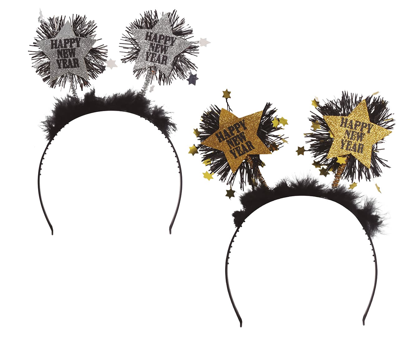 Stjernehårbøjle "Happy New Year", assorteret