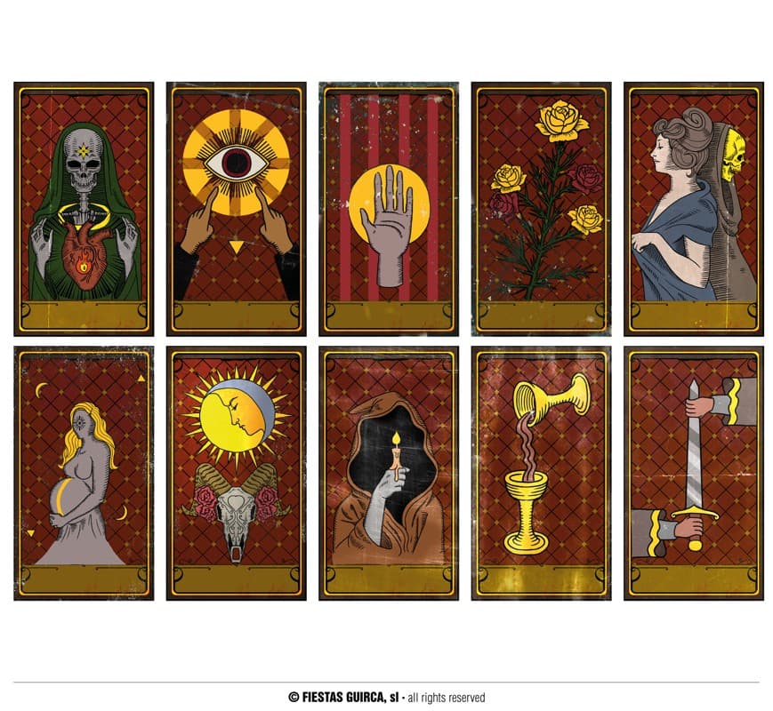 10 voodookort, 11 × 20 cm