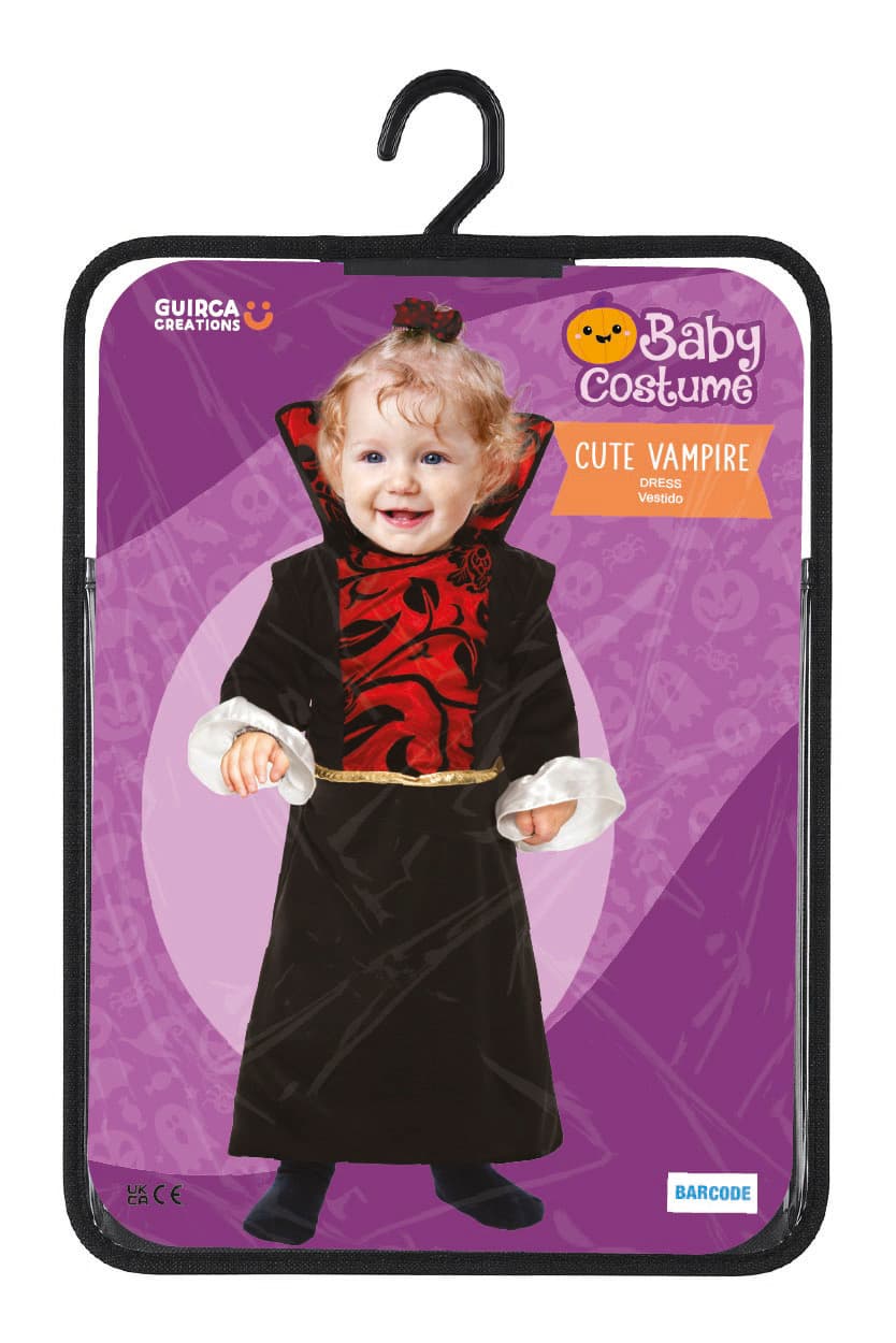 Sød vampyr – kostume til baby, sort og rød
