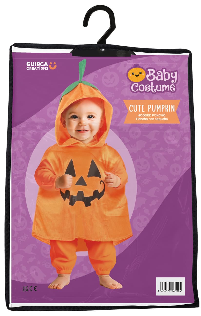Sød græskarponcho – kostume til baby