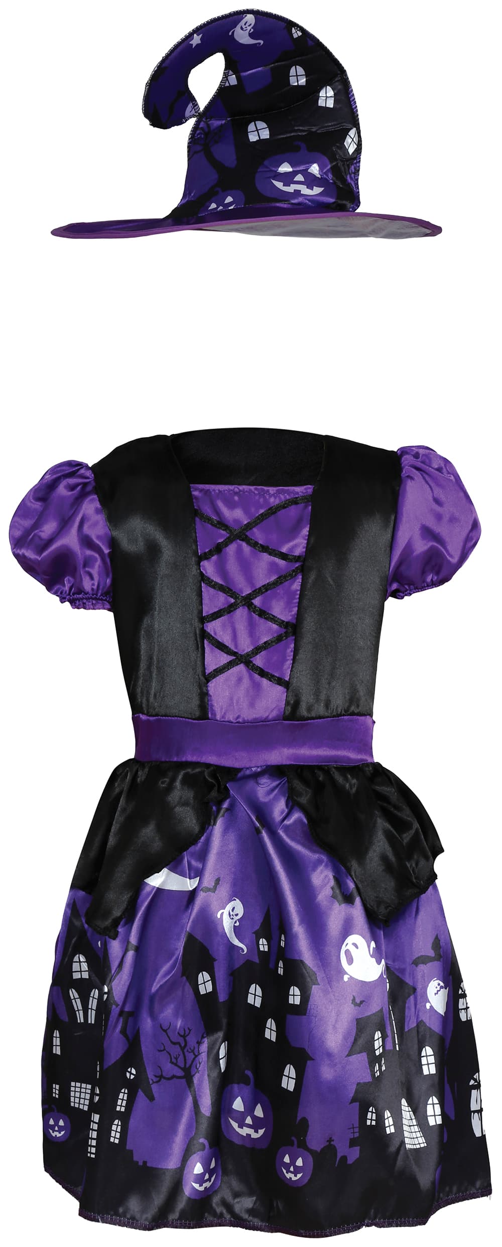 Lilla heks – kostume til baby, sort og lilla