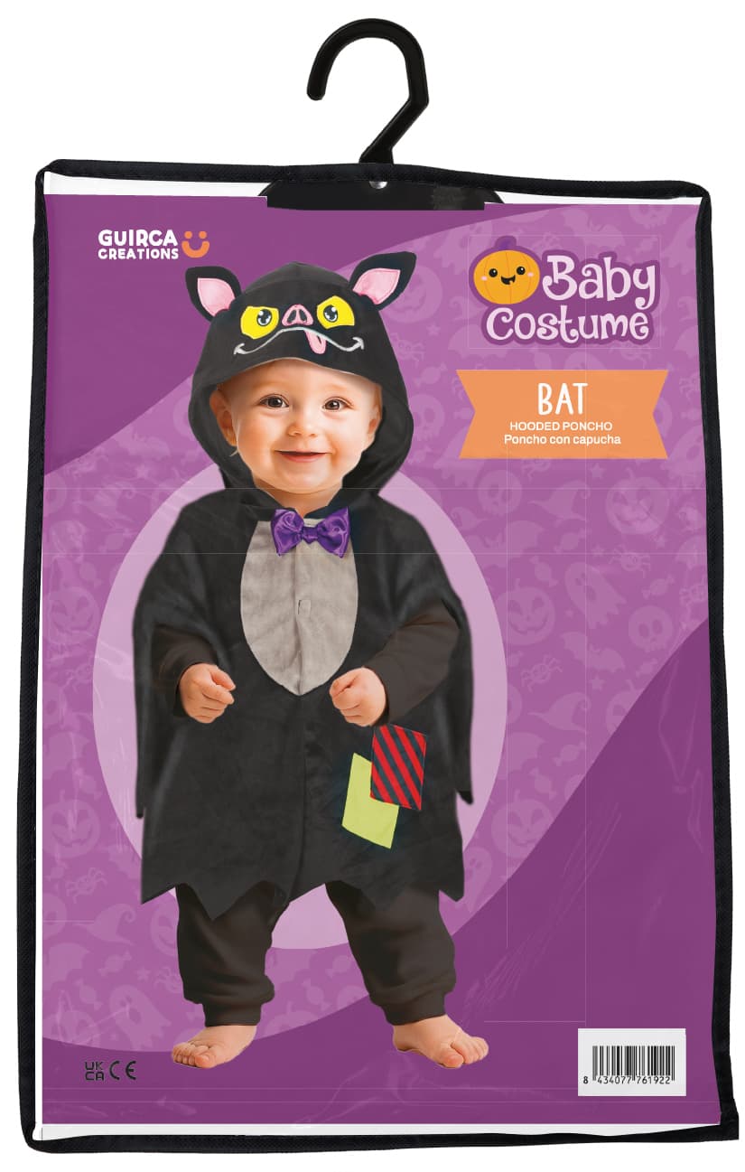 Flagermusponcho – kostume til baby, sort