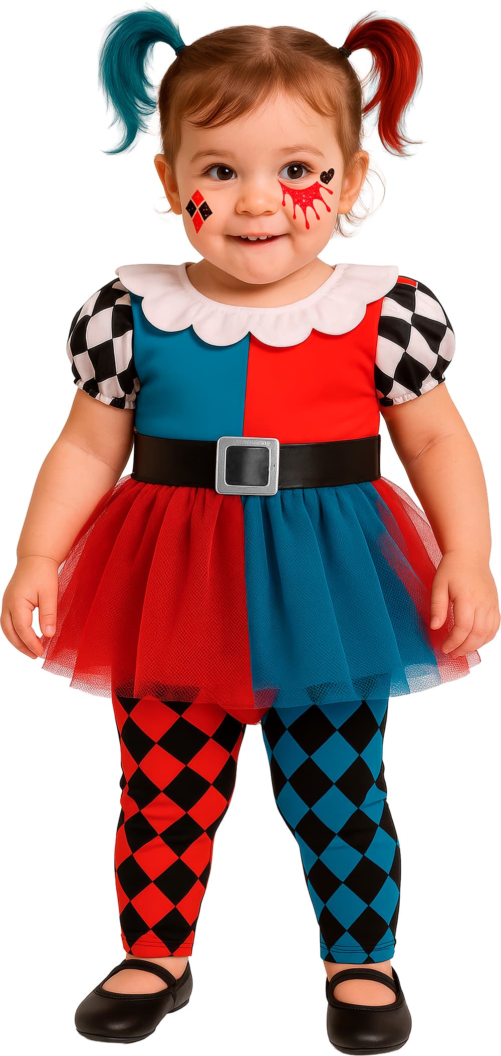 Lille farverig harlekin – kostume til baby