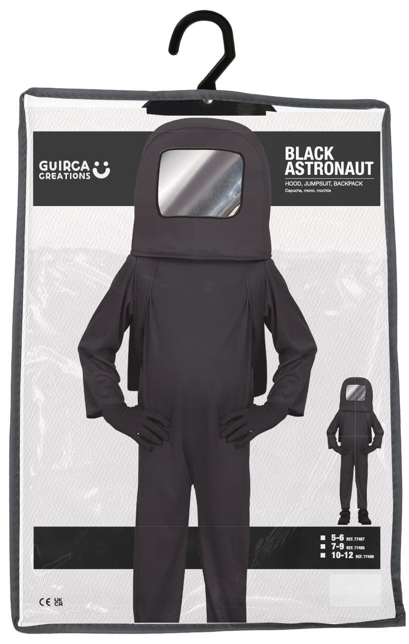 Sort astronaut – kostume til børn