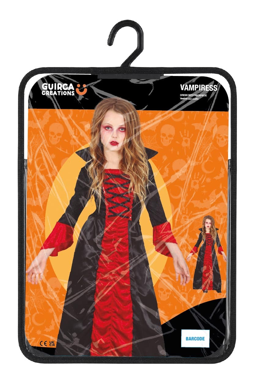 Vampyr – kostume til piger, sort og bordeaux, model 77675