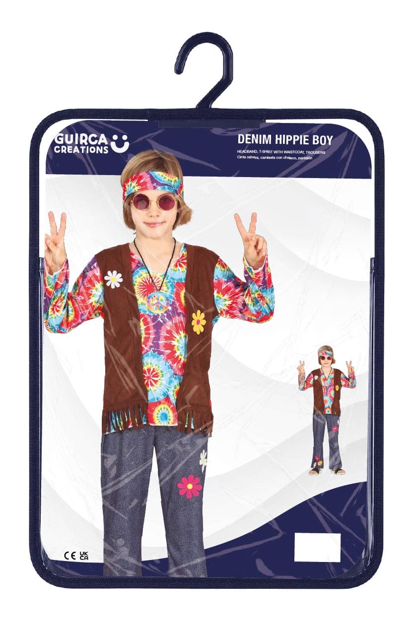 Hippie – kostume til drenge, flerfarvet, model 77748
