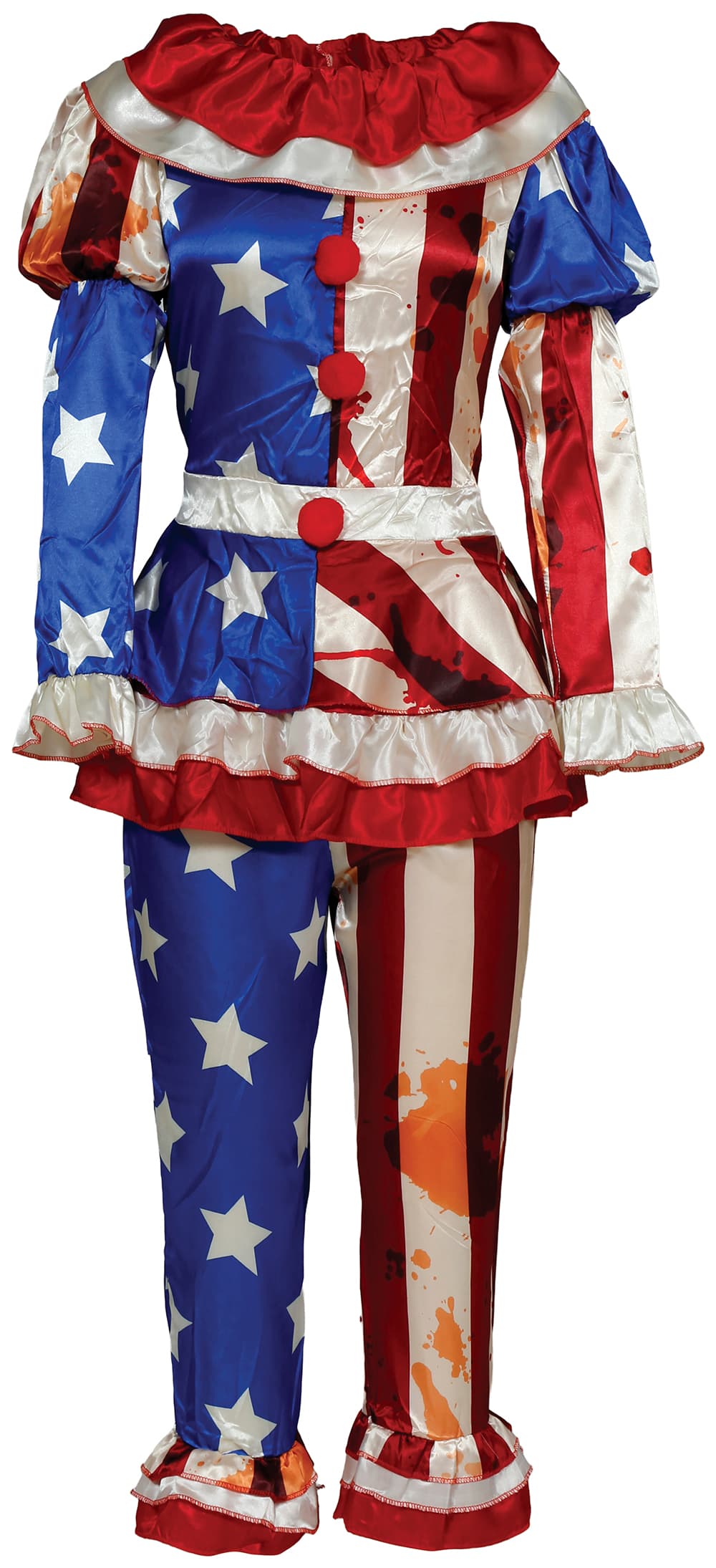 Patriotisk klovn – kostume til børn og voksne, model 77916
