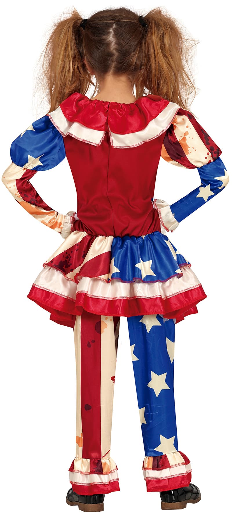 Patriotisk klovn – kostume til piger