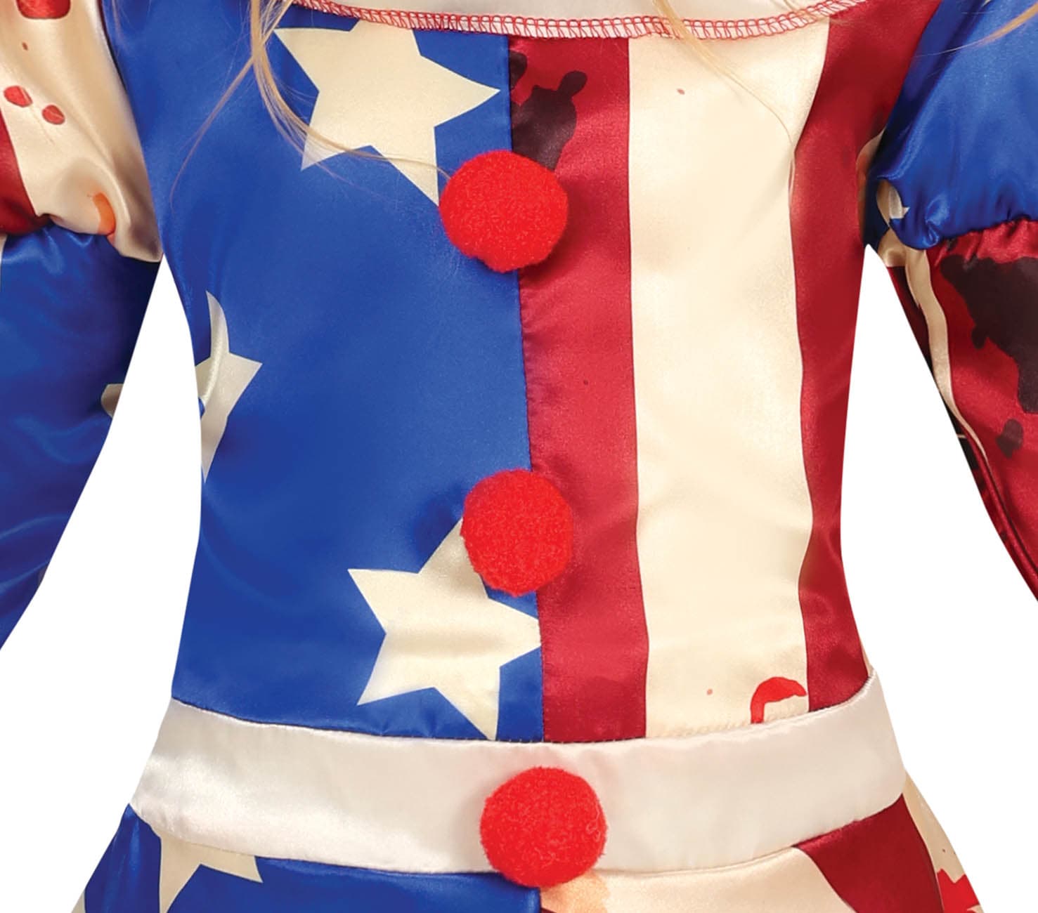 Patriotisk klovn – kostume til piger