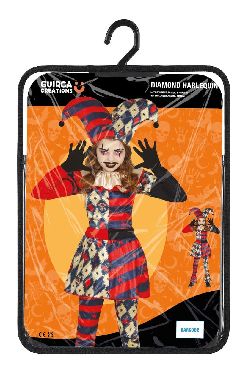 Harlekin med ruder – kostume til piger