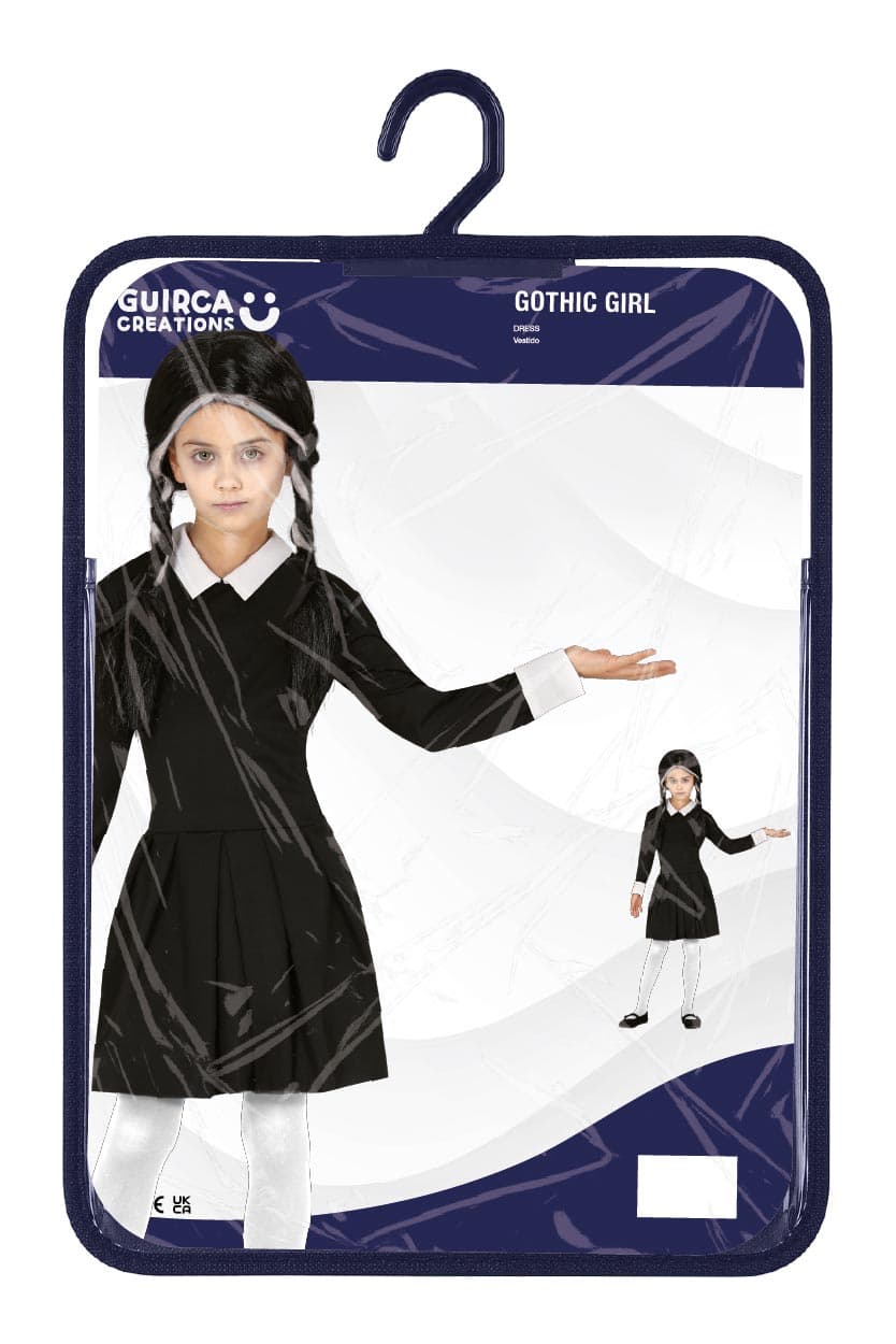 Gotisk pige – kostume til piger, sort, model 78390
