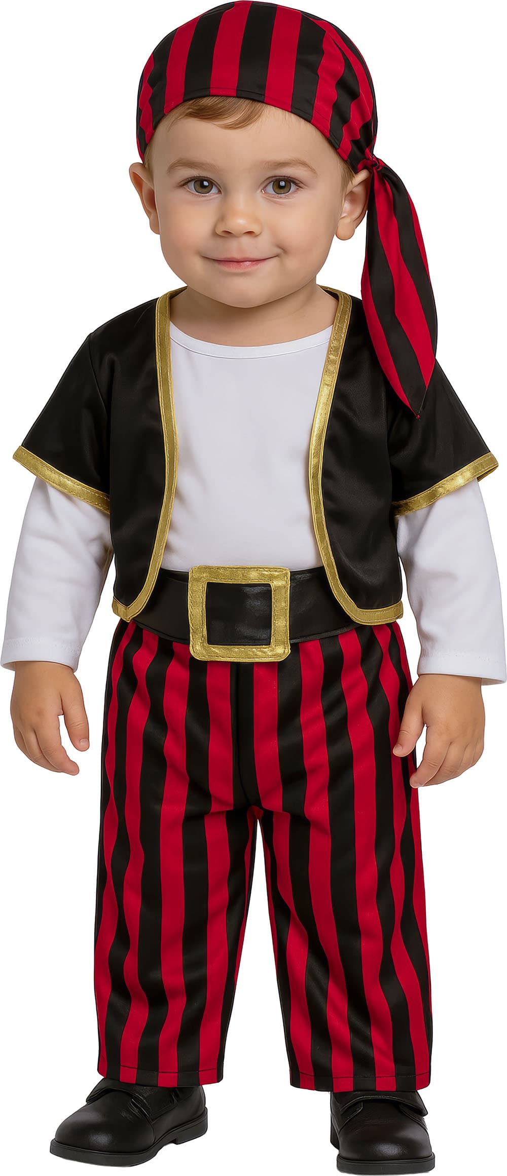Pirat – kostume til baby, sort og rød