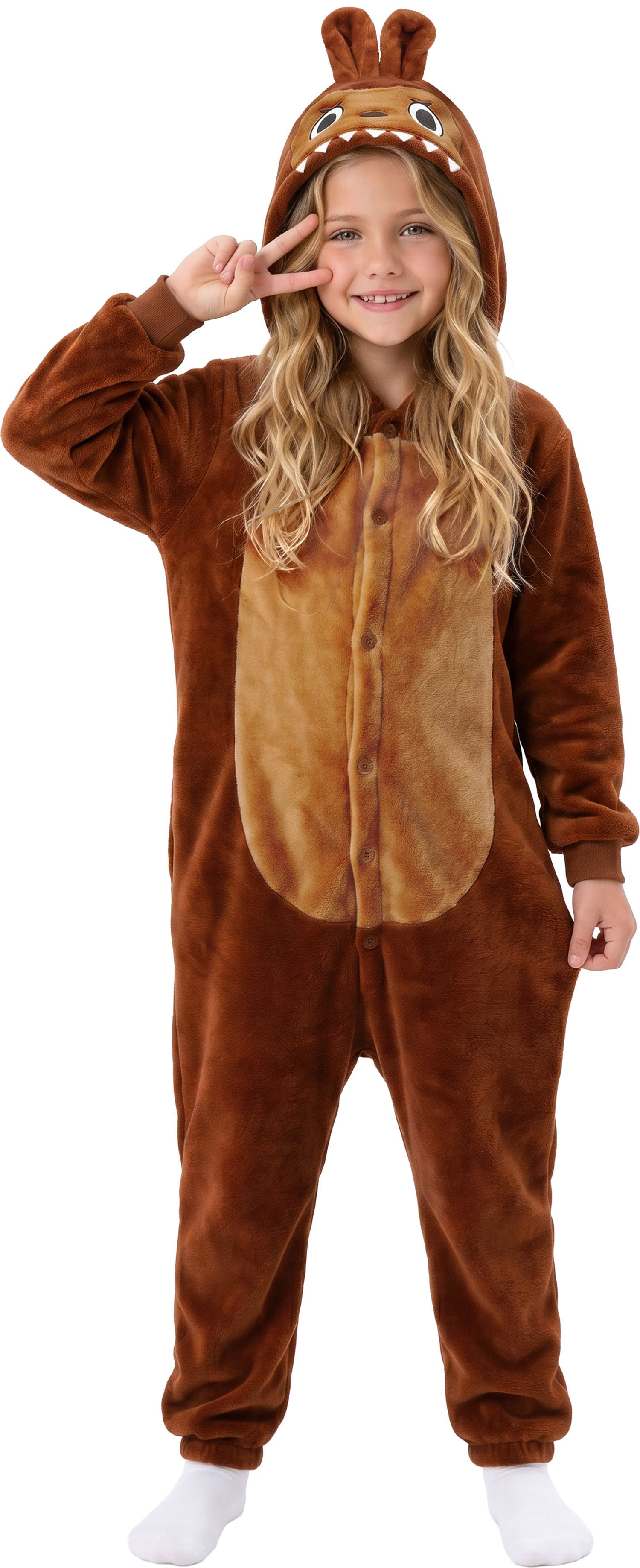 Brun Lulu-monsterpyjamas – kostume til børn