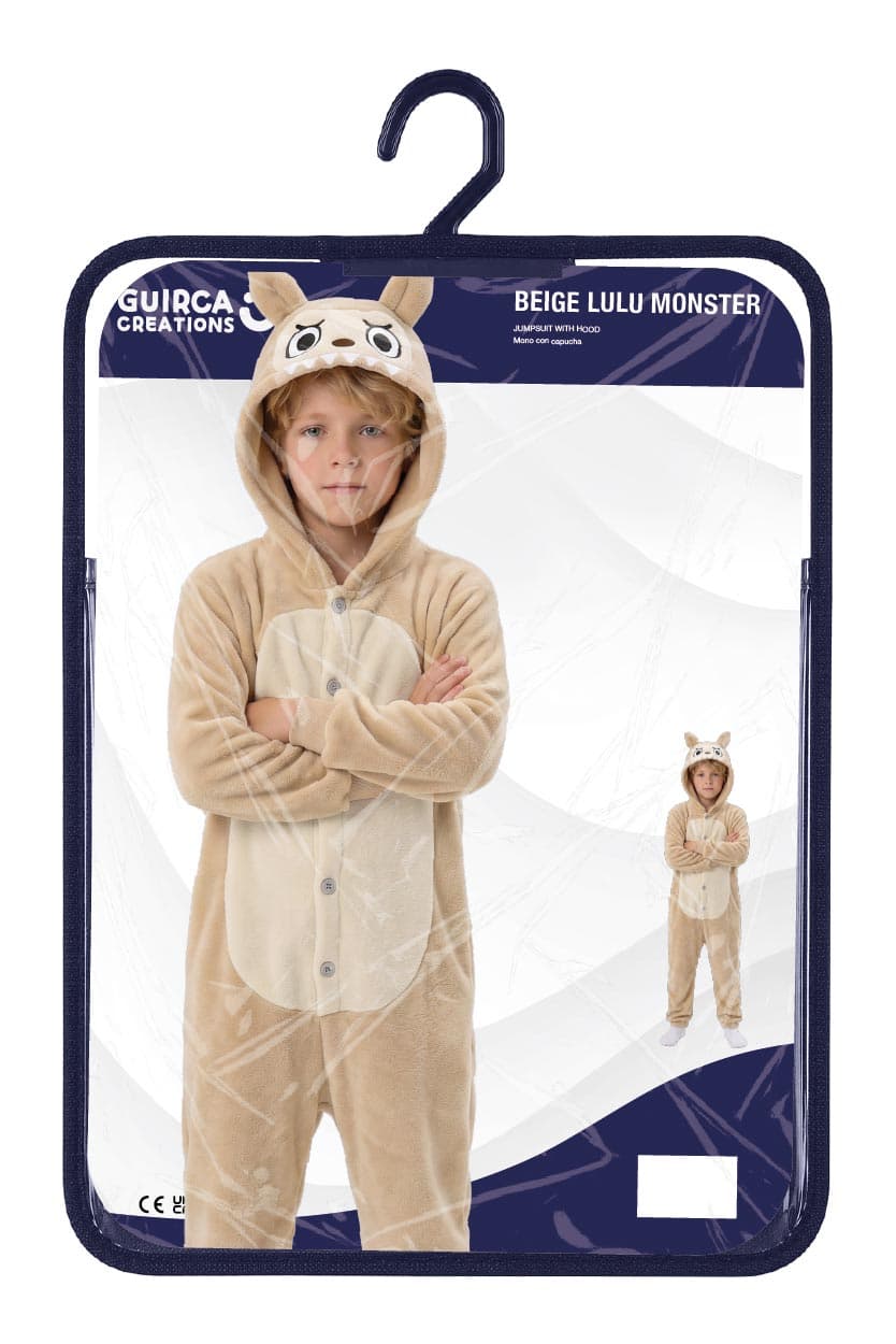 Beige Lulu-monsterpyjamas – kostume til børn
