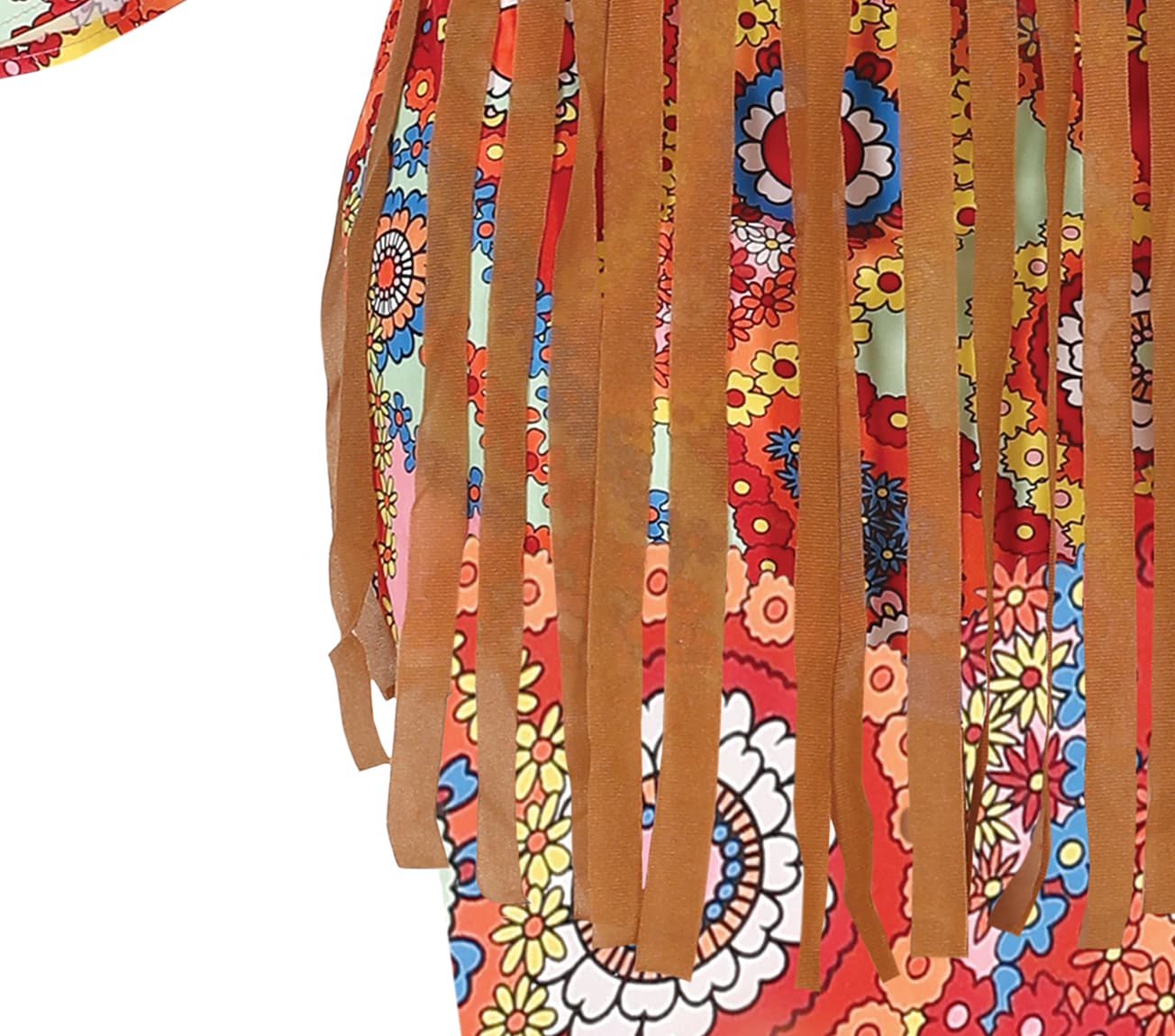 Hippie – kostume til damer, brun, guld og flerfarvet