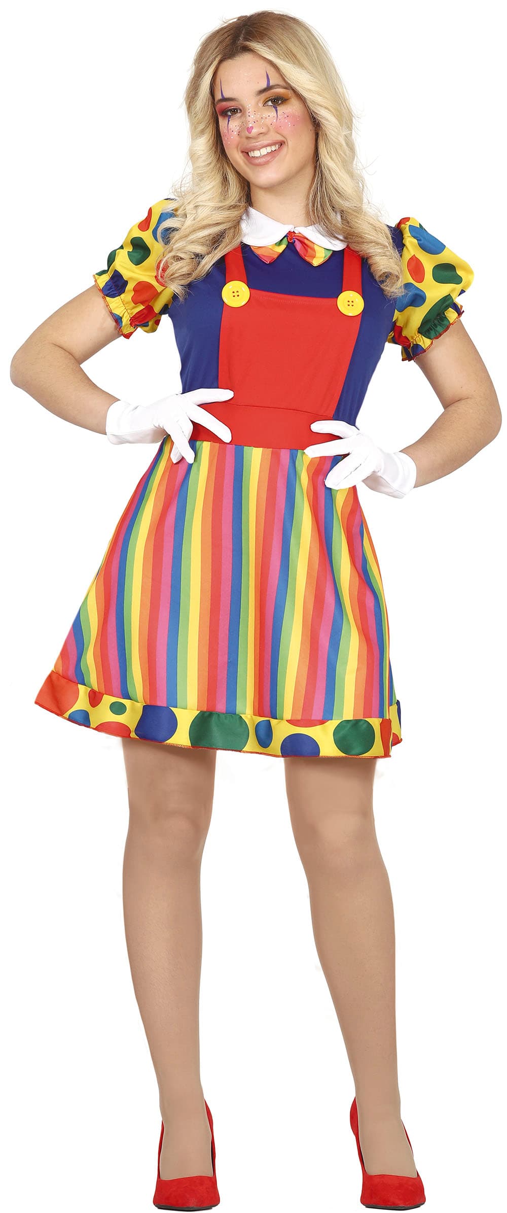 Klovn – kostume til damer, flerfarvet, model 79393