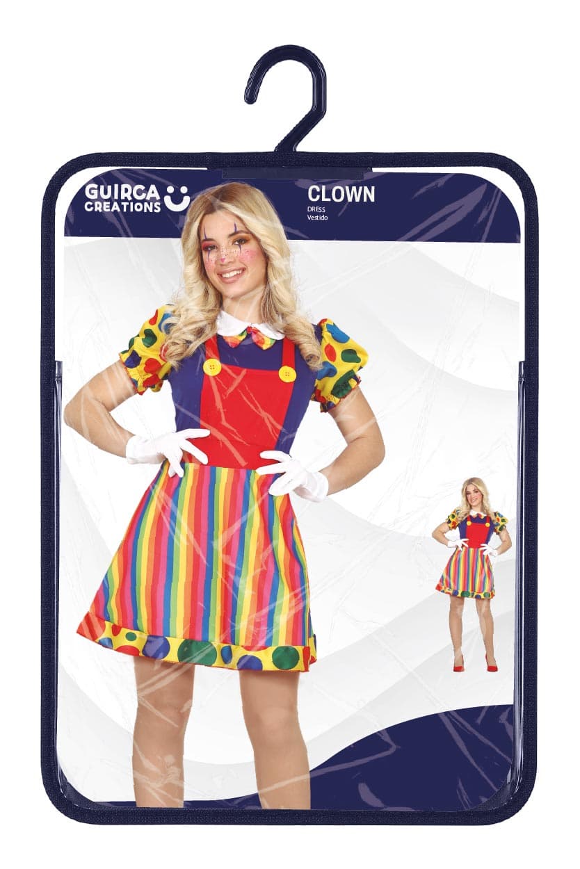 Klovn – kostume til damer, flerfarvet, model 79393