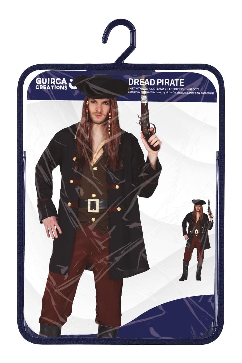 Pirat – kostume til herrer, sort og brun