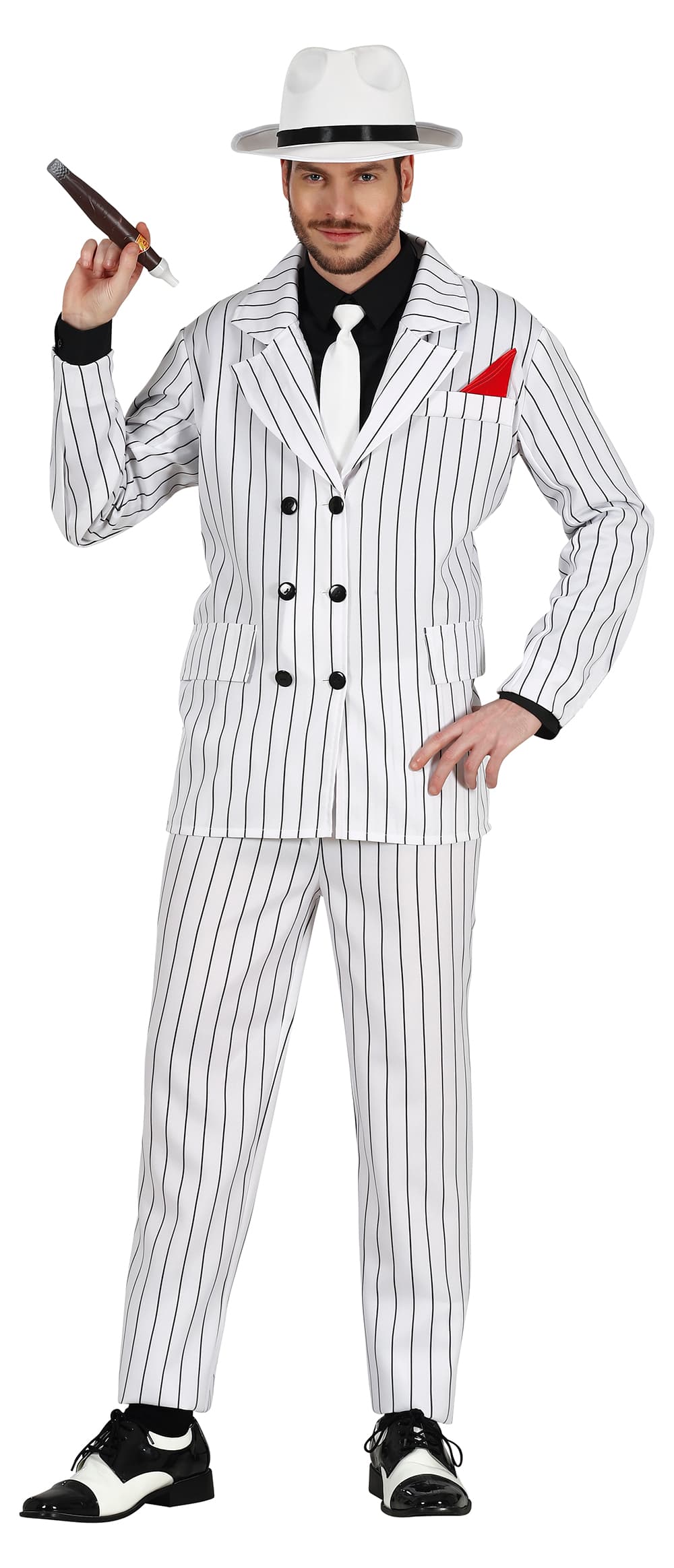 Gangster – kostume til herrer, hvid