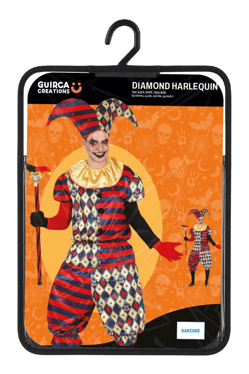 Harlekin med ruder – kostume til herrer