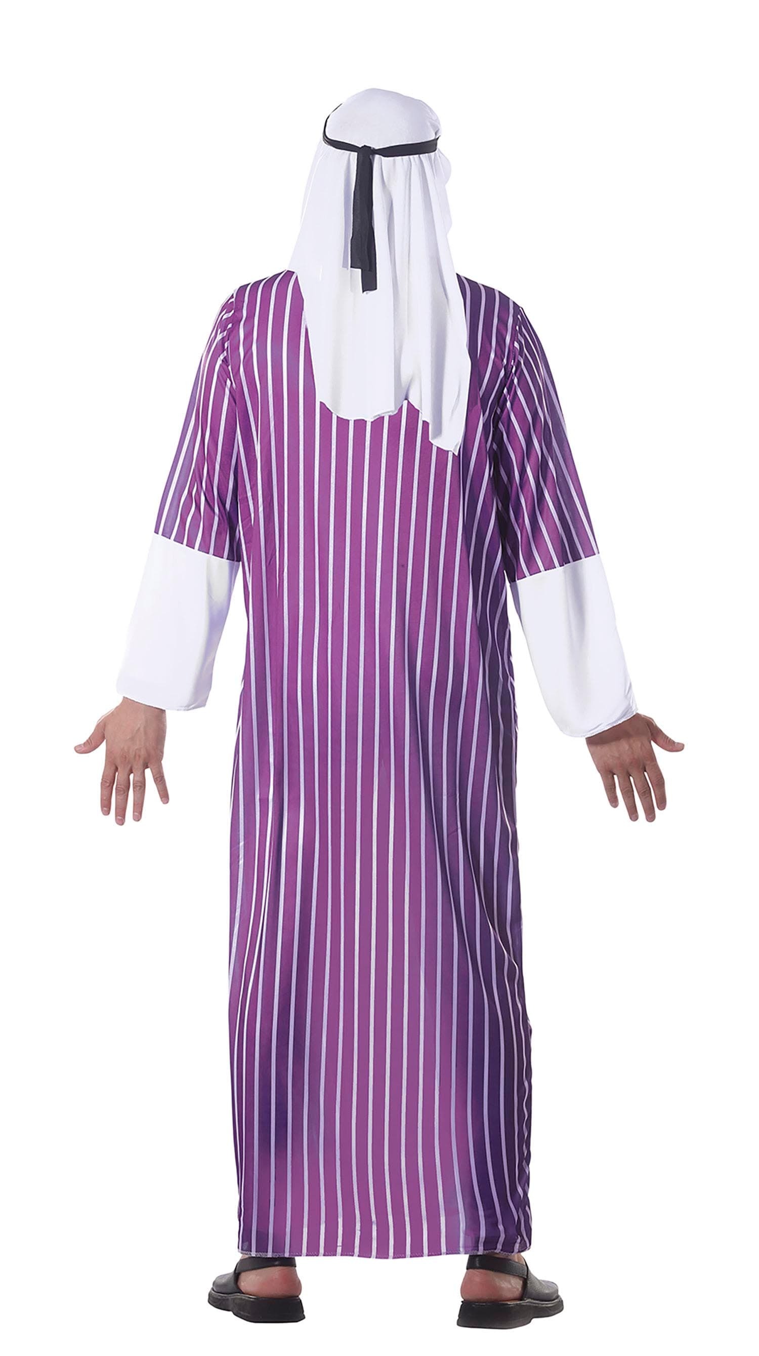 Sheik – kostume til herrer, hvid og lilla