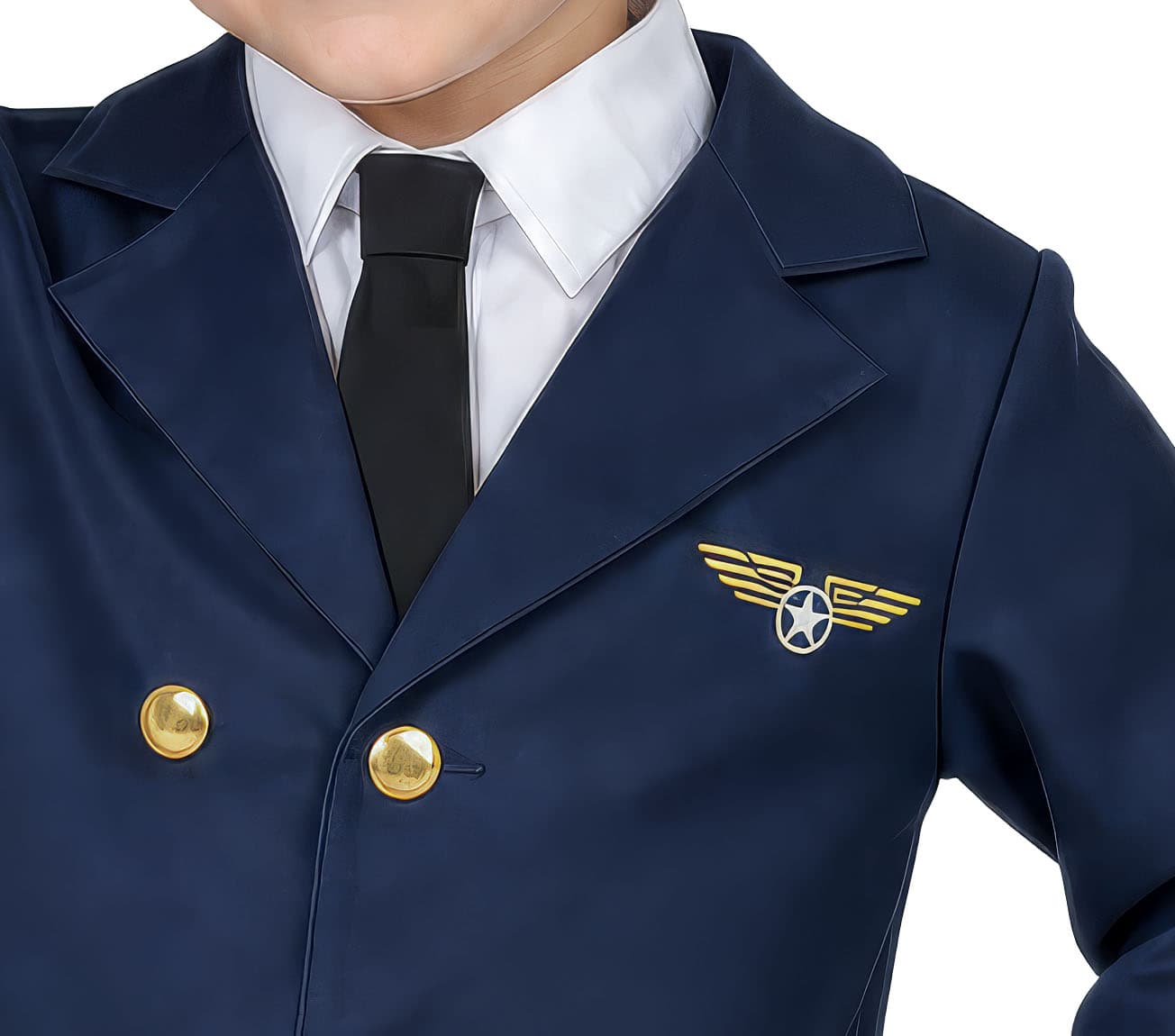 Pilot – kostume til drenge, blå og guld