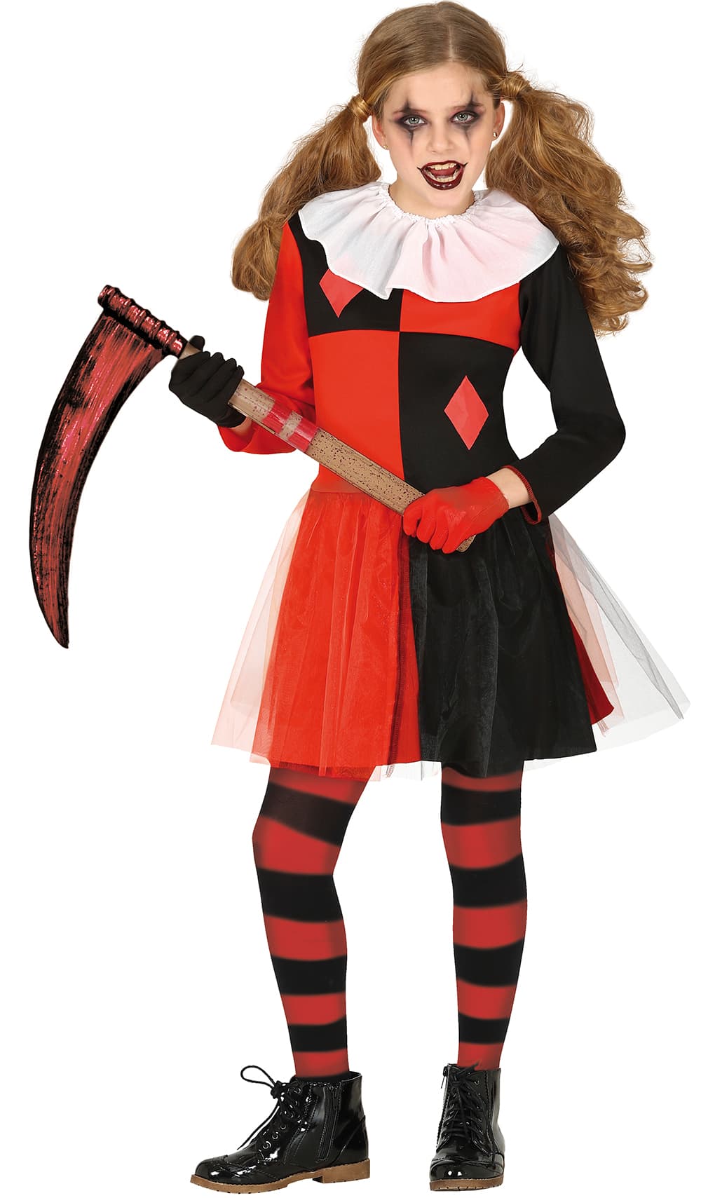 Rød harlekin – kostume til piger