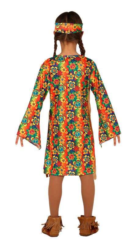 Hippie – kostume til piger, flerfarvet, model 83609