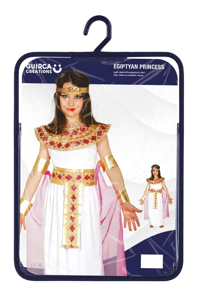 Egyptisk – kostume til piger, hvid og guld, model 83767