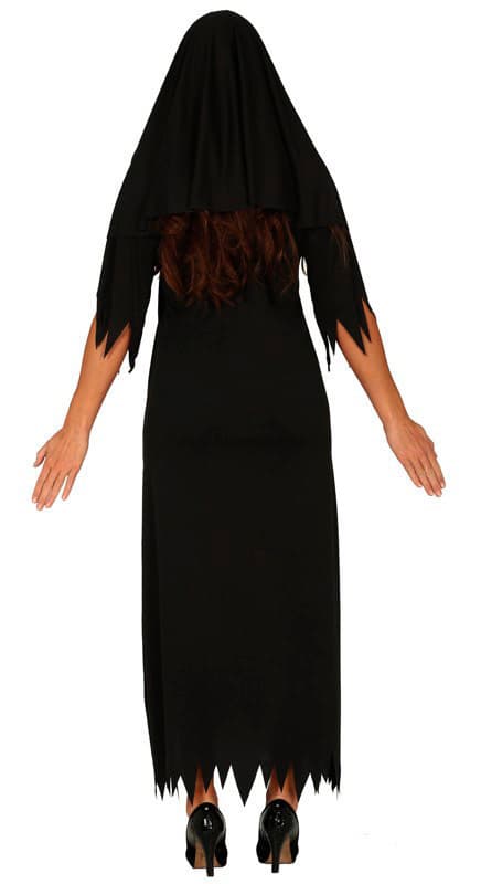 Nonne – kostume til damer, sort og hvid, model 84163