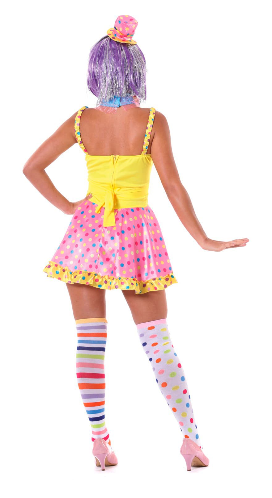 Klovn – kostume til damer, flerfarvet, model 84324