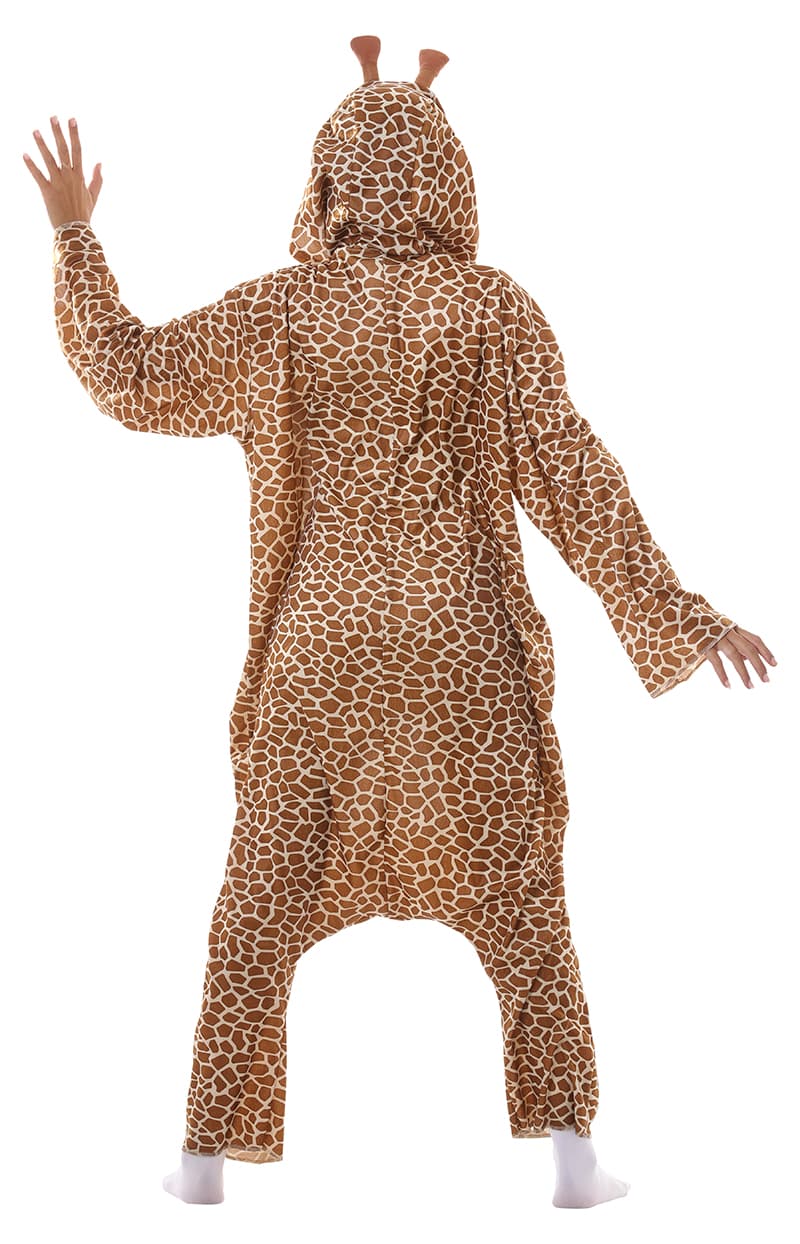 Giraf-kigurumi – kostume til voksne, brun og hvid