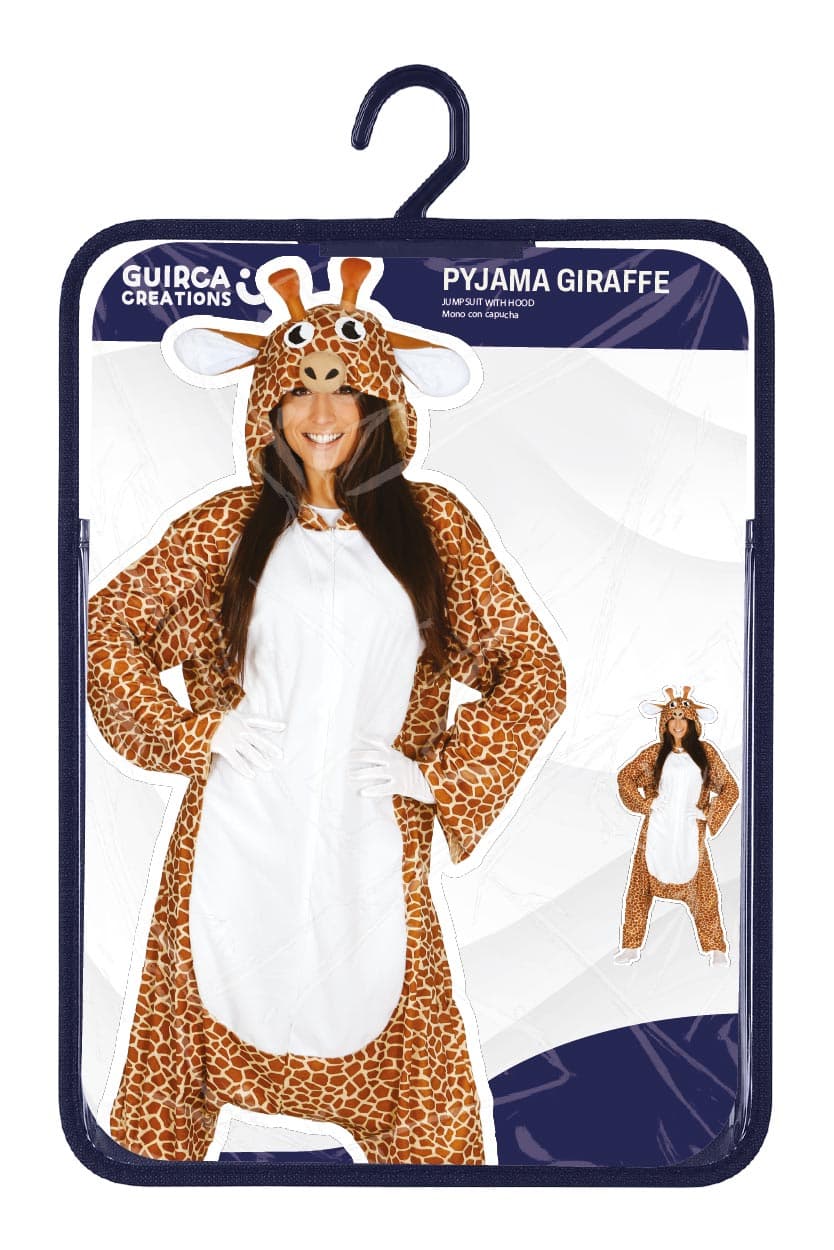 Giraf-kigurumi – kostume til voksne, brun og hvid