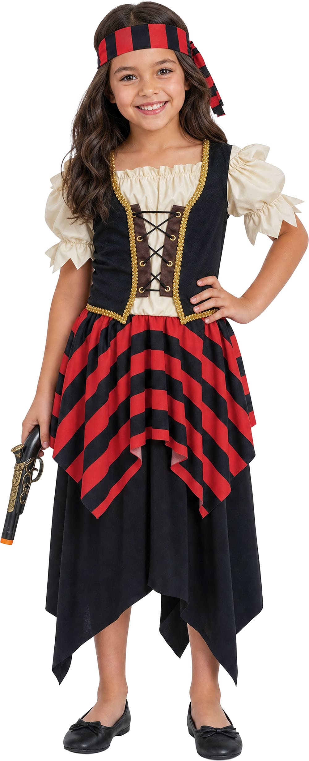 Pirat – kostume til piger, flerfarvet, model 85115