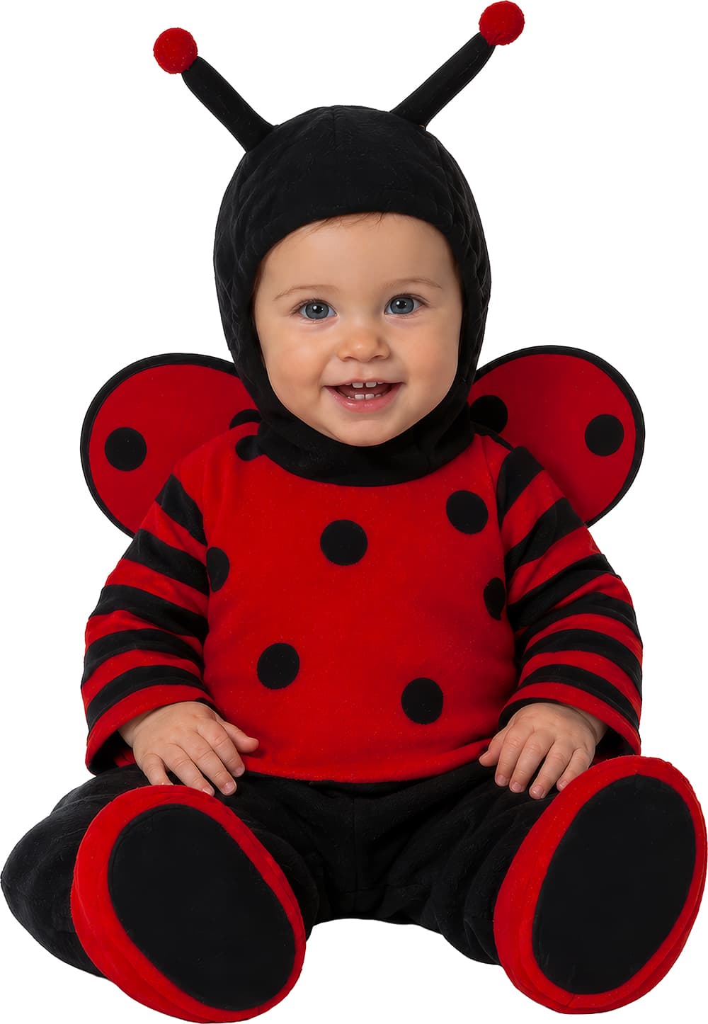Mariehøne – kostume til baby, sort og rød, model 85973