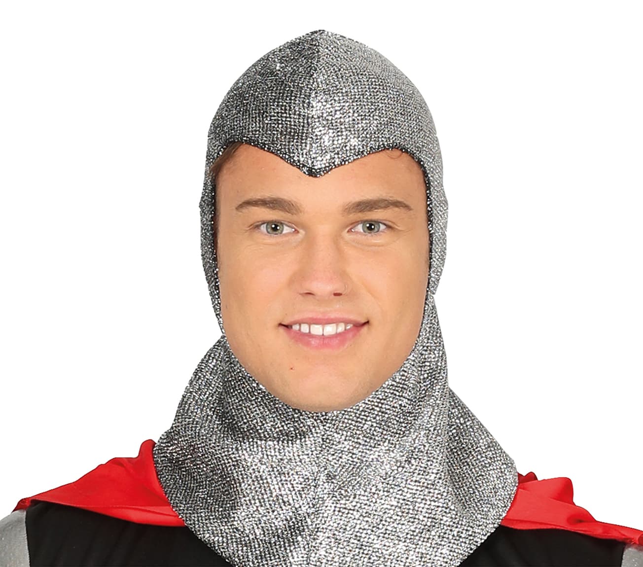 Middelalderridder – kostume til herrer, sort og rød, model 86336