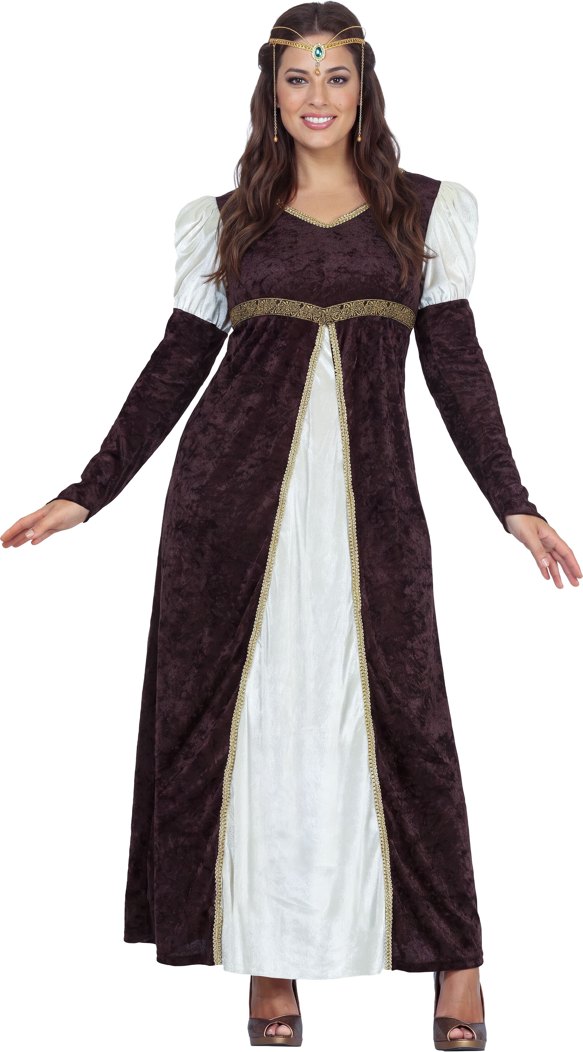 Prinsesse – kostume til damer, brun og beige