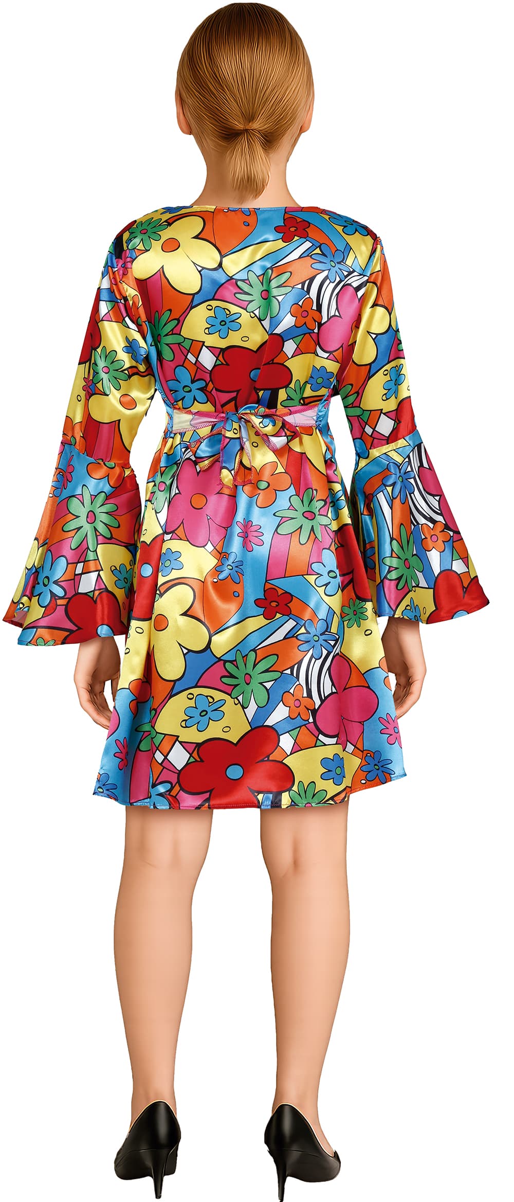 Hippie – kostume til damer, flerfarvet, model 86435