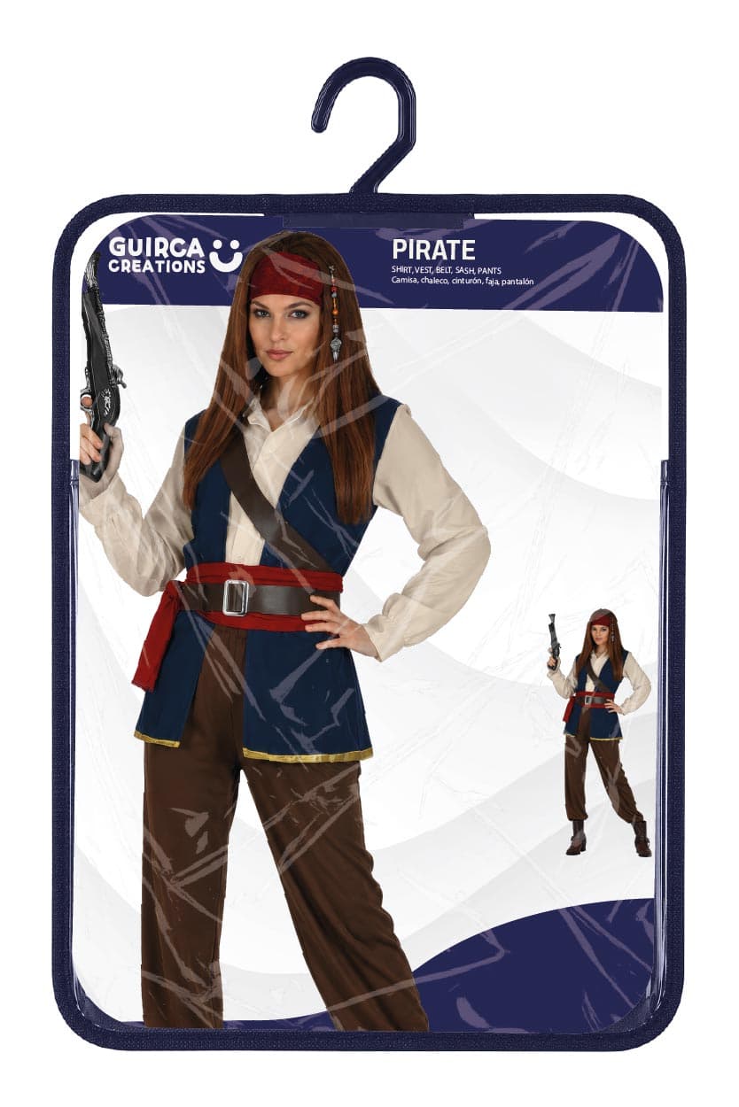 Pirat – kostume til damer, flerfarvet, model 86840