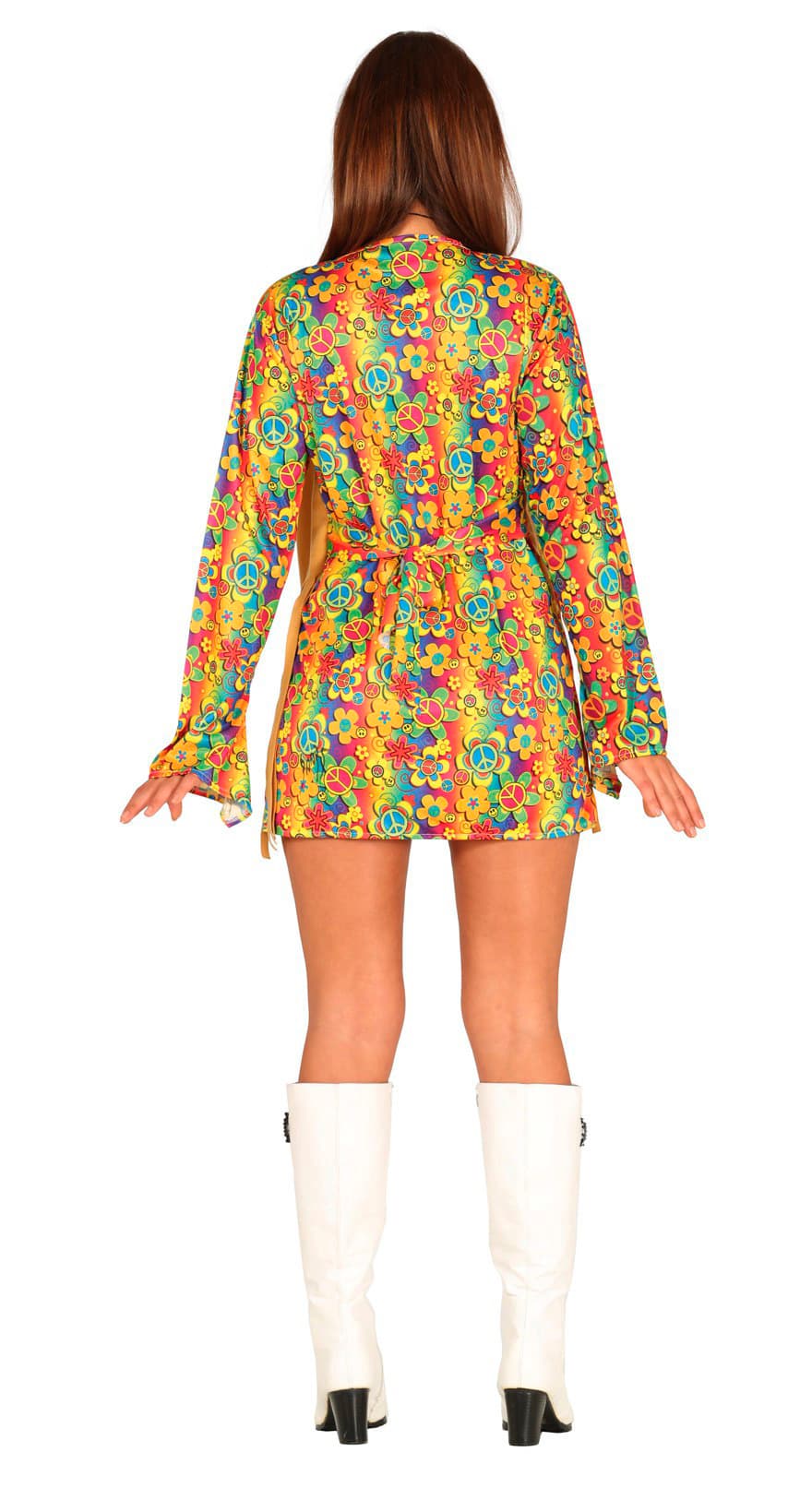 Hippie – kostume til damer, brun og flerfarvet, model 88173