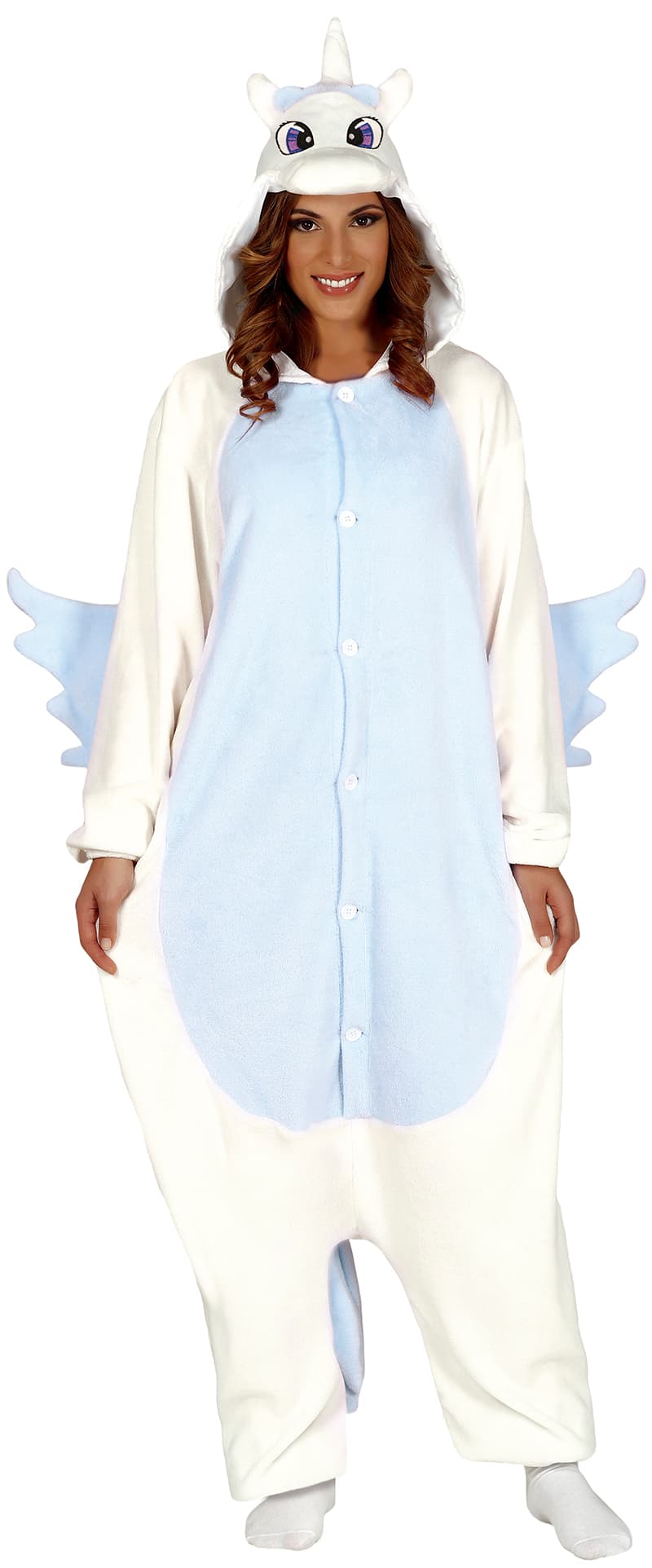 Blå enhjørning-kigurumi – kostume til voksne
