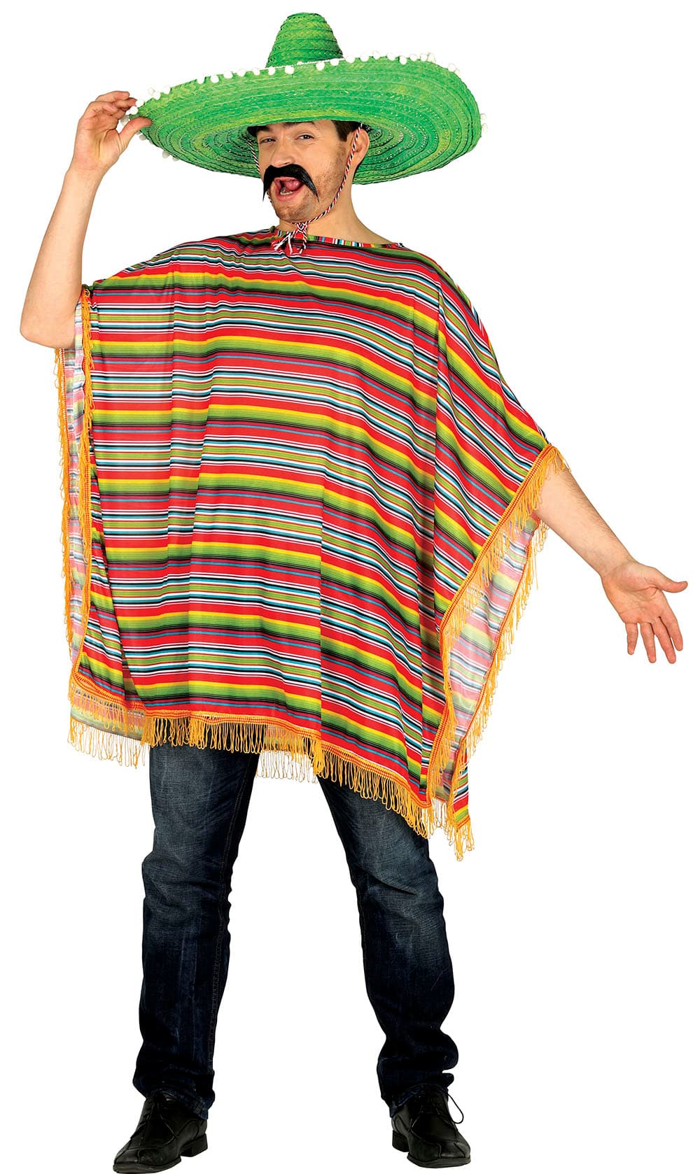 Mexicansk poncho – kostume til voksne