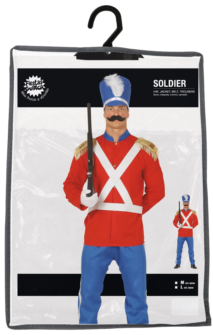Tinsoldat – kostume til herrer, blå og rød