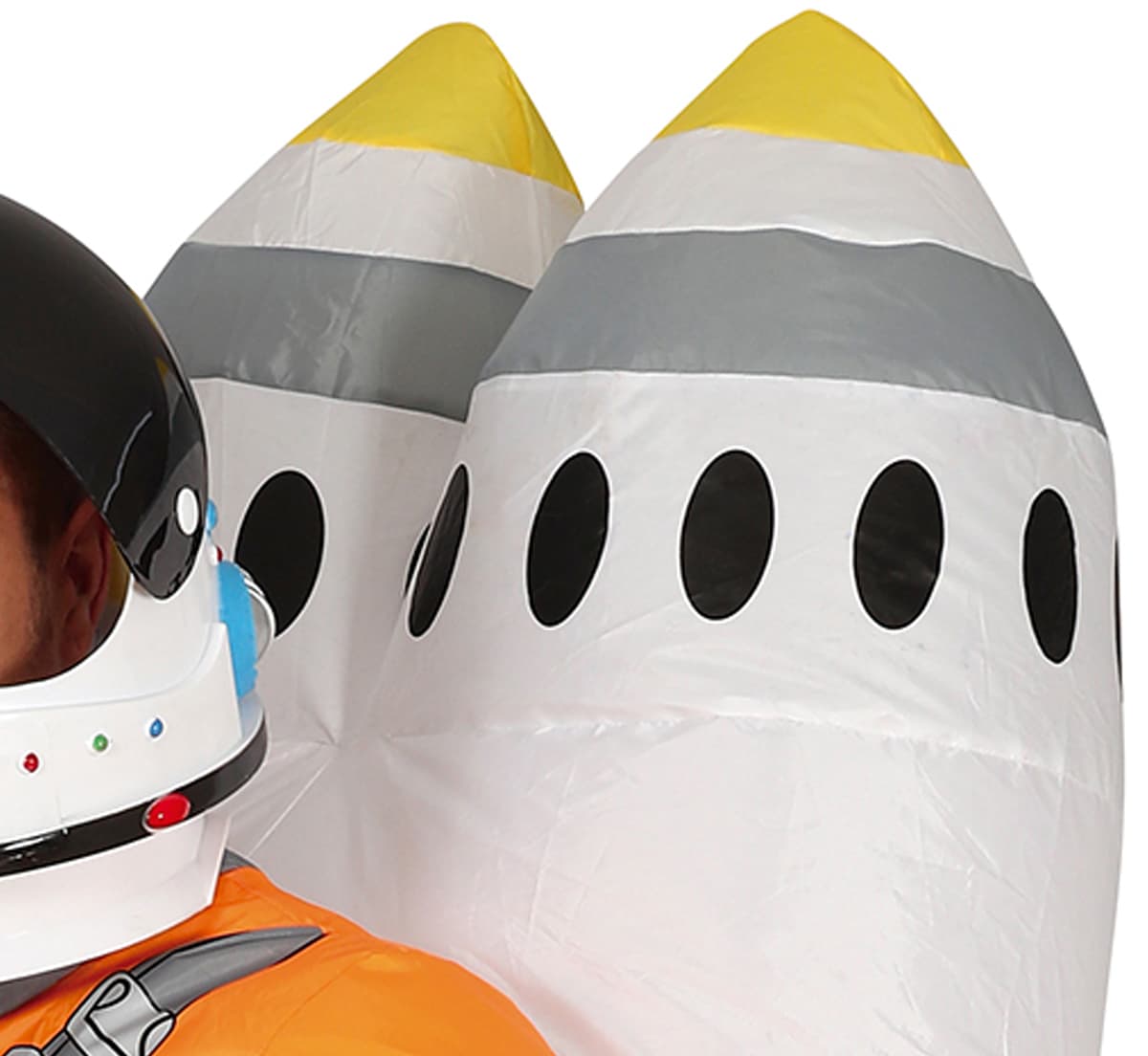 Oppusteligt raketkostume med astronaut