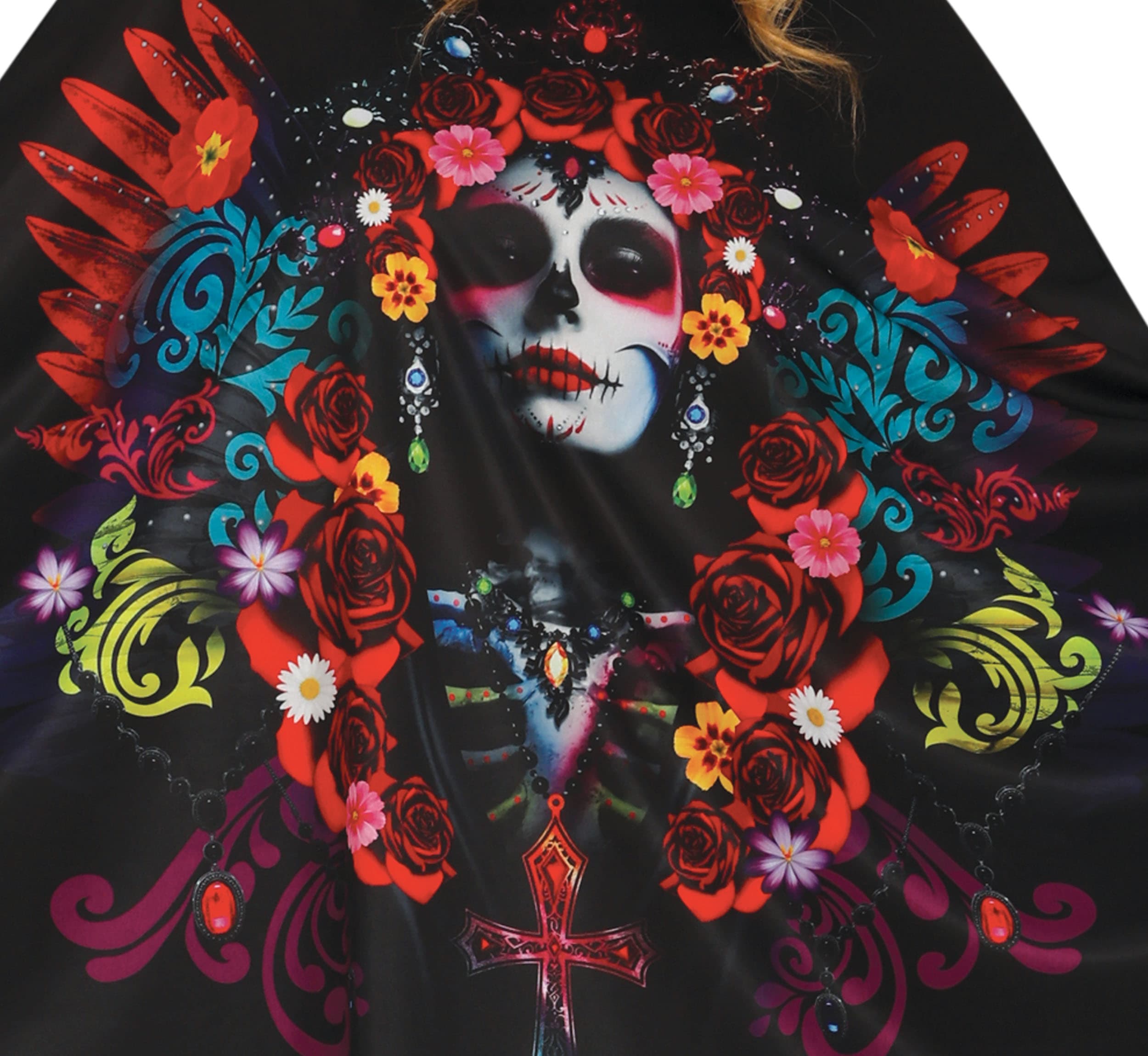 Catrina-poncho – kostume til damer, sort