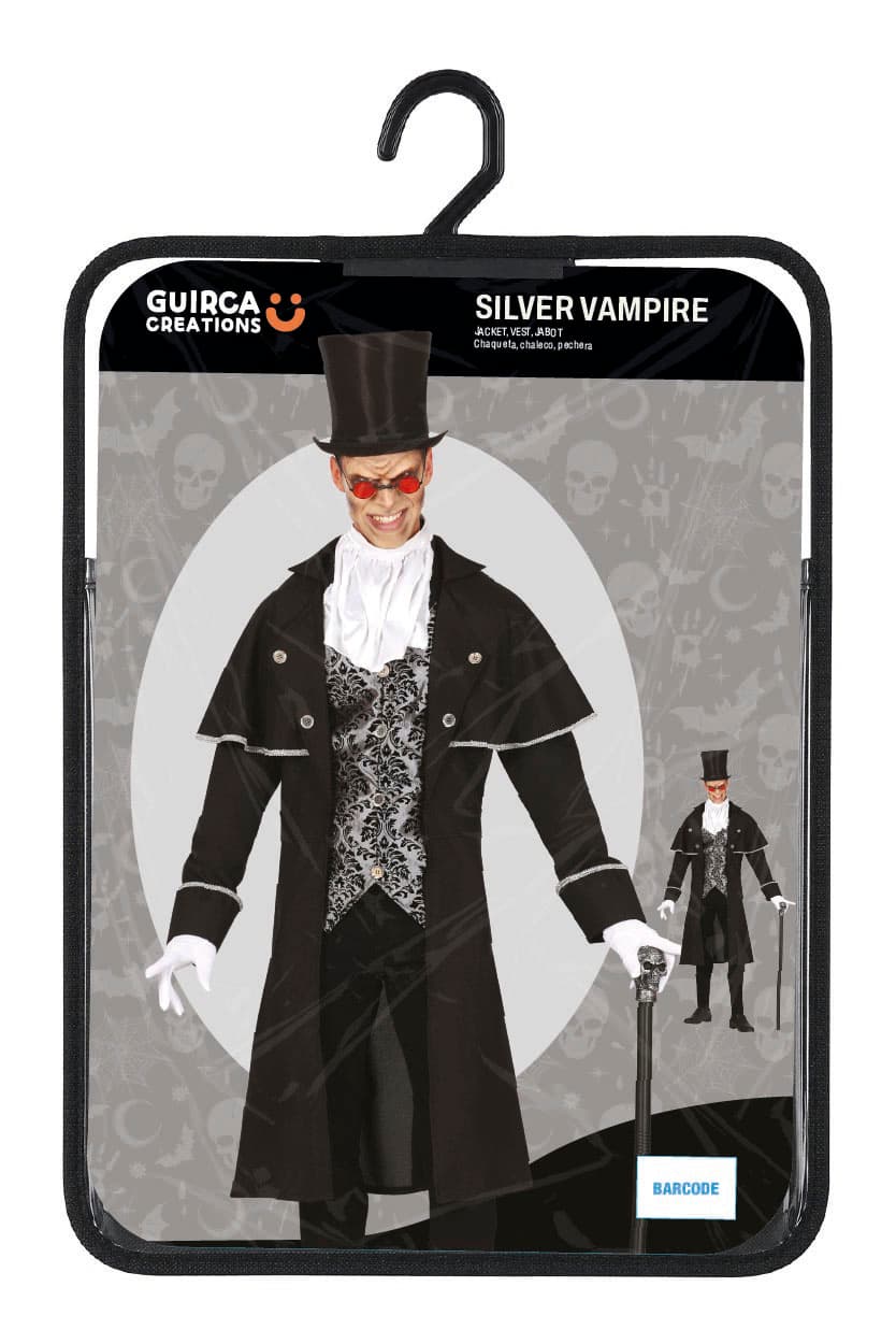 Sølvfarvet vampyr – kostume til herrer