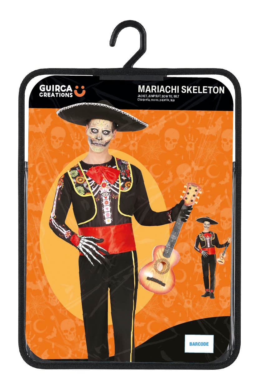 Mariachi-skelet – kostume til herrer