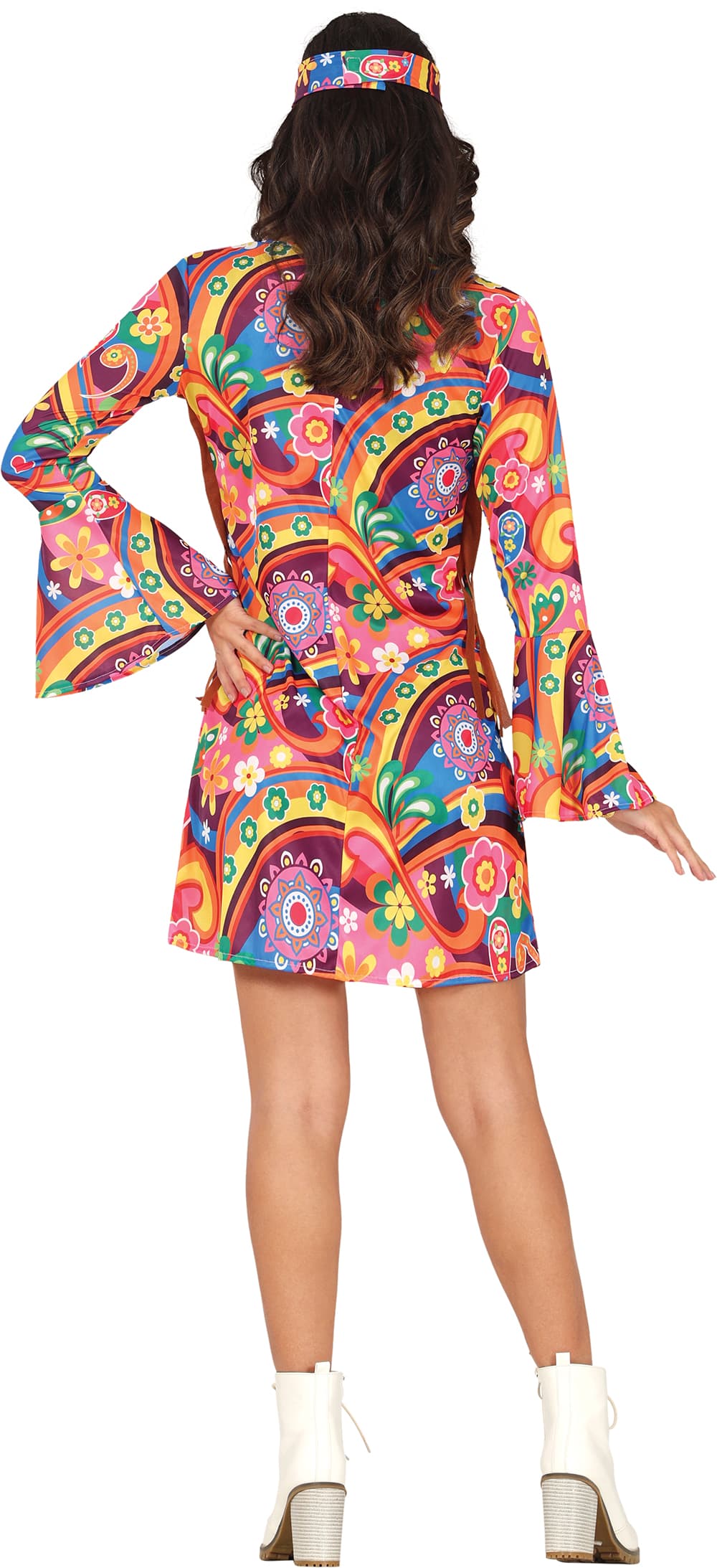 Hippie – kostume til damer, flerfarvet, model 89033